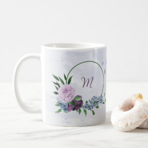 Mug Fleurs bleues poussiéreuses violettes 