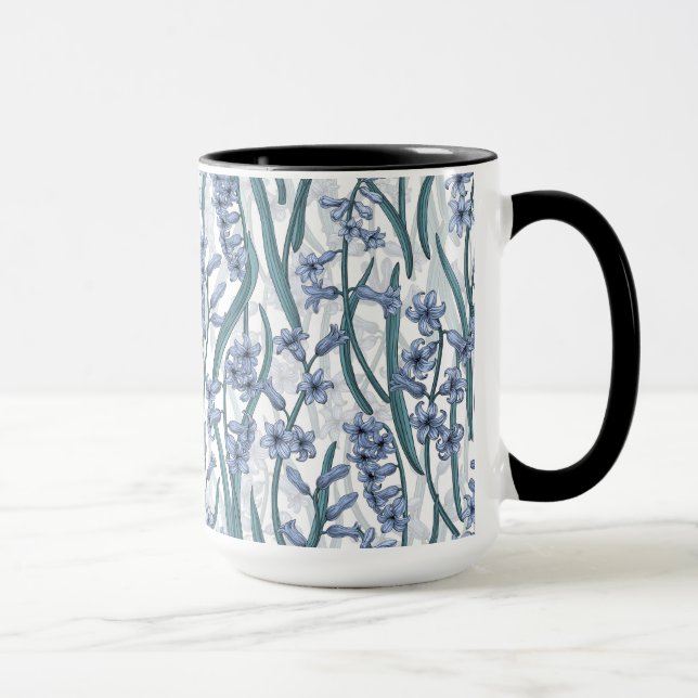 Mug Fleurs Blue Hyacinth sur blanc (Droite)