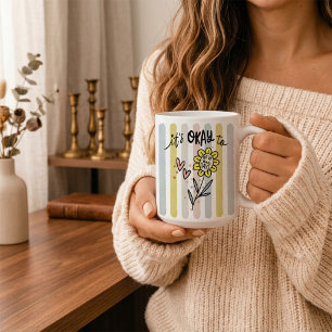 Mug Fleurs Bohème Rayées C'est Okay D'avoir des Mauvai