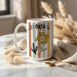 Mug Fleurs Bohème Rayées C'est Okay Pour Recommencer