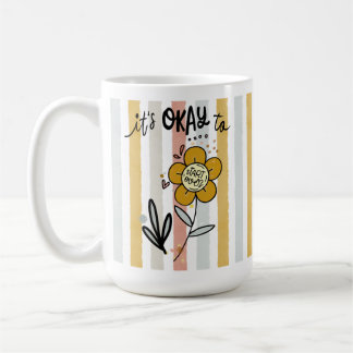 Mug Fleurs Bohème Rayées C'est Okay Pour Recommencer