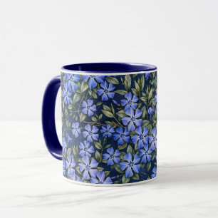 Mug Fleurs charmantes de pervenche dispersées bleu pro