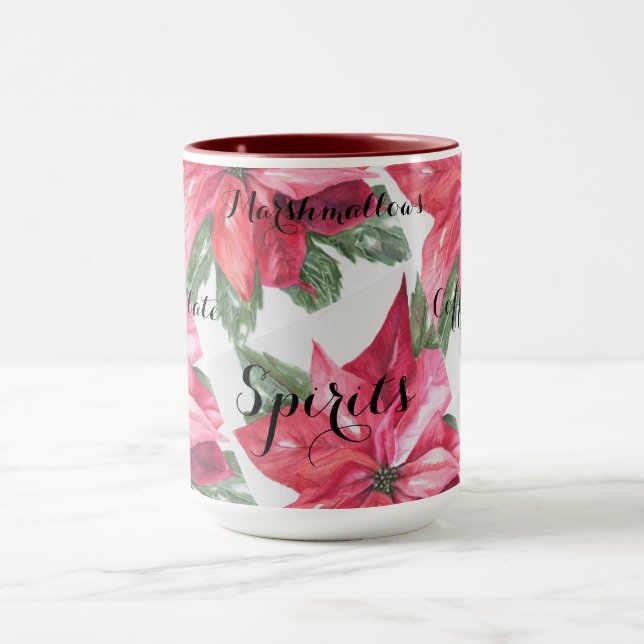 MUG FLEURS CLASSIQUES DE NOËL ROUGE DE POINSETTIE (Centre)