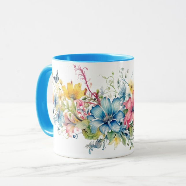 Mug Fleurs Colorées (Devant gauche)
