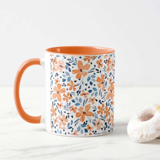Mug Fleurs colorées Abstraites (Avec donut)