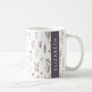 Mug Fleurs colorées, Fleurs sauvages, Verdure, Votre N