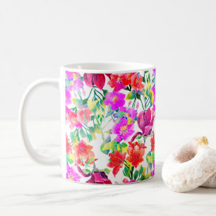 Mug Fleurs colorées tropicales élégantes
