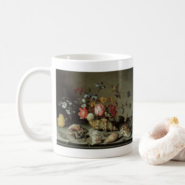 Mug Fleurs, coquilles et insectes Balthasar van der As (Avec donut)