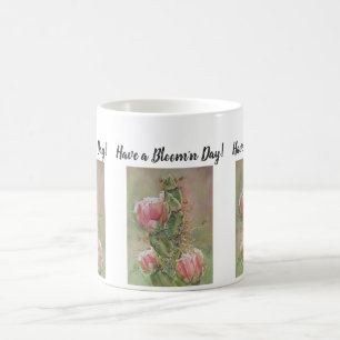 Mug Fleurs d'aquarelle de cactus roses de Pêche