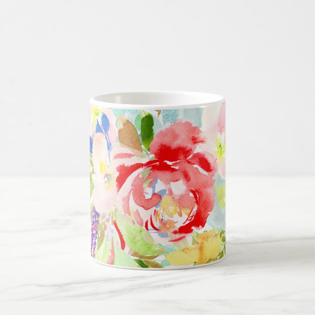 Mug Fleurs d'aquarelle de printemps PixDezines (Centre)