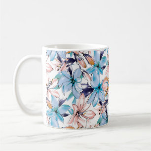 Mug Fleurs d'aquarelle motif transparent