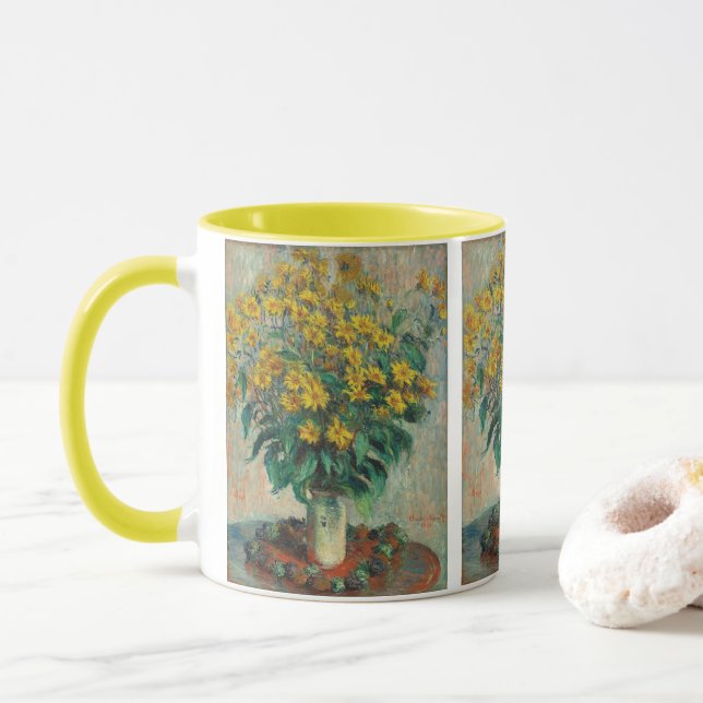 Mug Fleurs d'artichauts de Jérusalem par Claude Monet (Avec donut)