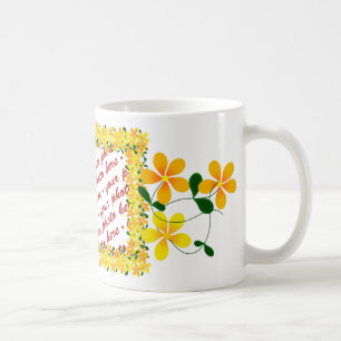 Mug Fleurs de cadre orange et jaune