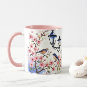 Mug Fleurs de cerisiers et oiseaux