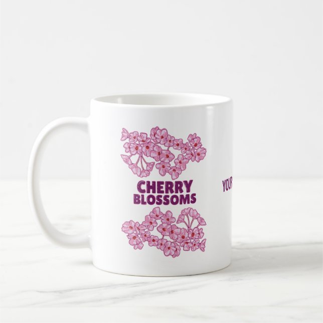 Mug Fleurs de cerisiers roses (Gauche)