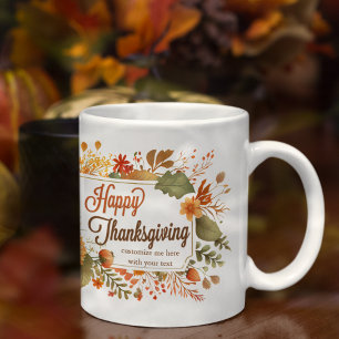 Mug Fleurs de chute de bon thanksgiving personnalisées