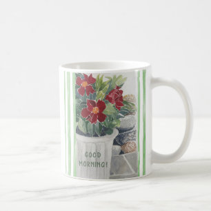MUG FLEURS DE COULEUR D'EAU PEINTES À LA MAIN 