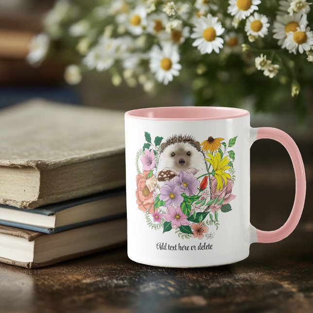 Mug Fleurs de hérisson mignonnes (Créateur téléchargé)