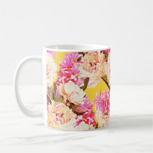Mug Fleurs de jacinthe et de pivoine, motif sans soudu