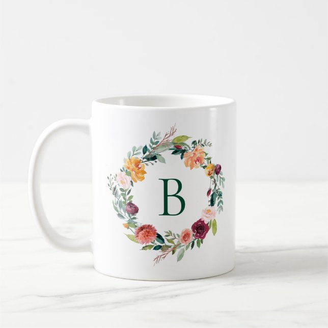 Mug Fleurs de jardin anglais colorées couronnes (Gauche)