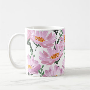 Mug Fleurs De Jardin Roses : Dessiné À La Main Sans Co