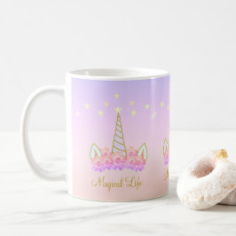 Mug Fleurs de licorne et étoiles