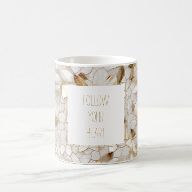 Mug Fleurs de Lotus Or Blanc (Centre)