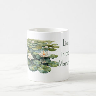 Mug Fleurs de lotus vertes sur nénuphar