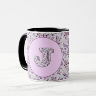 Mug Fleurs de luxe Monogramme J