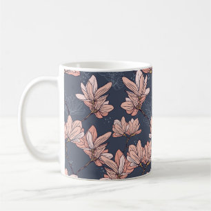 Mug Fleurs de magnolia japonaise, sans soudure, style 