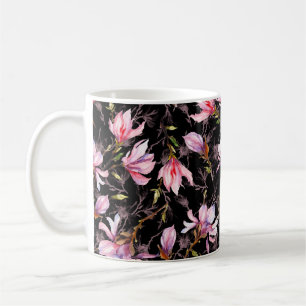 Mug Fleurs de magnolia rose sur une brindille motif