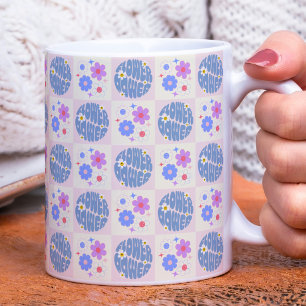 Mug Fleurs de marguerite super Retro Motif Boho Floral