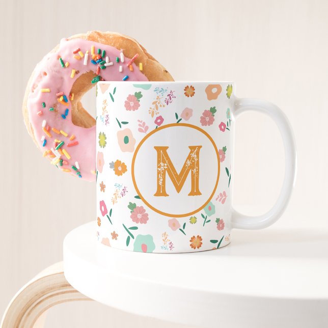 Mug Fleurs de marguerite super Retro Motif Boho Floral (Créateur téléchargé)