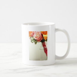 Mug fleurs de mariage rose orange personnaliser