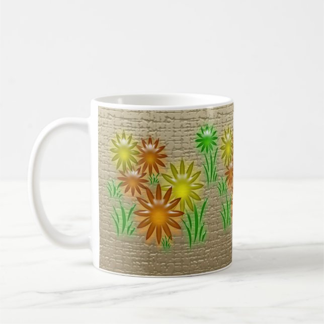 Mug - Fleurs de néon 3D (Gauche)