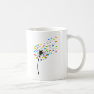 Mug Fleurs de pissenlit d'oiseaux colorés volants