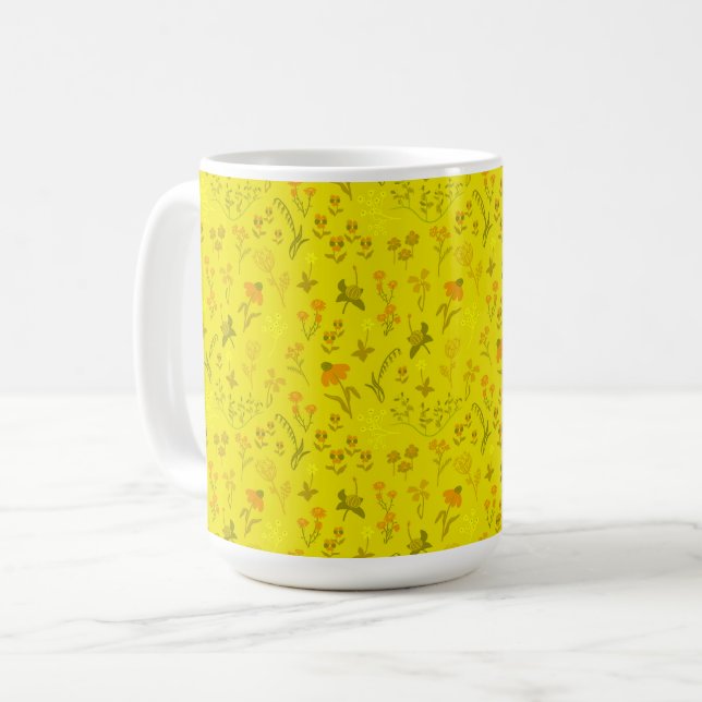 Mug Fleurs de prairie ensoleillées (Devant gauche)