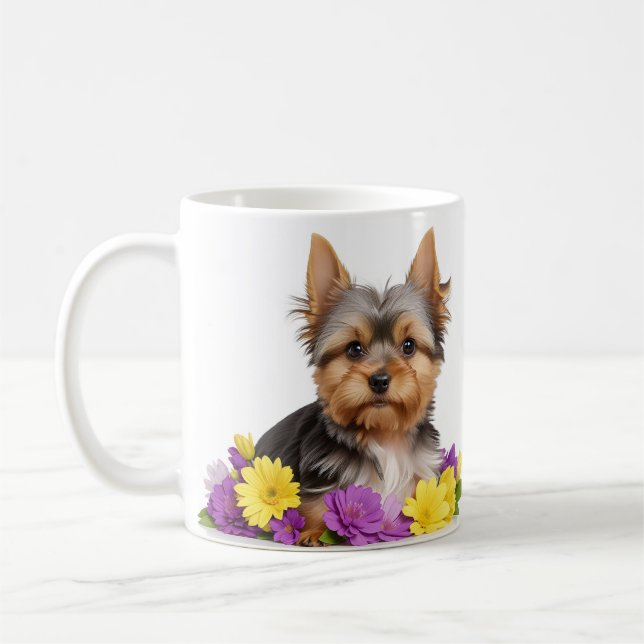 Mug Fleurs de printemps de chien (Gauche)
