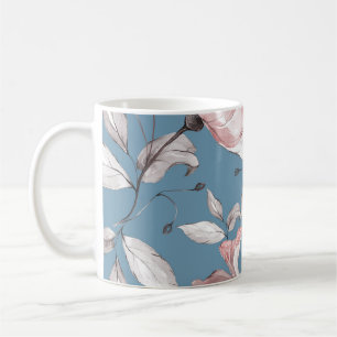 Mug Fleurs de printemps, feuille, design transparent