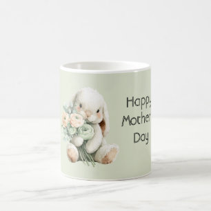 Mug Fleurs de renoncule de lapin Bonne fête des mères