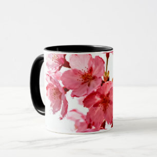 Mug Fleurs de Sakura radieuses aquarelle en fleurs