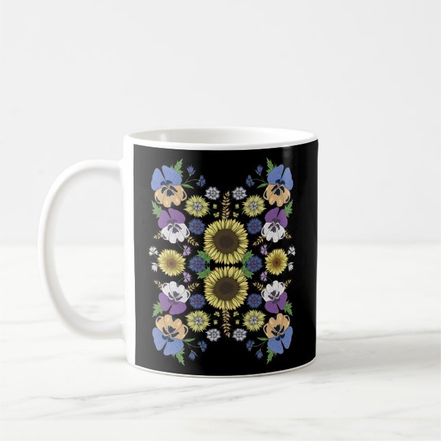 Mug Fleurs de Sansy tournesol ukrainien Vyshyvanka Sty (Gauche)