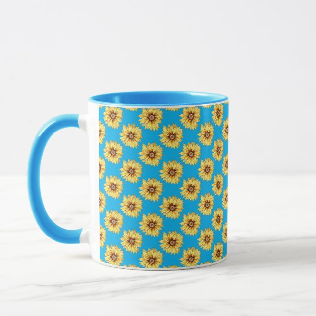 Mug Fleurs de soleil de couleur rustique Motif (Gauche)