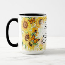 Fleurs de soleil et papillons inspirants