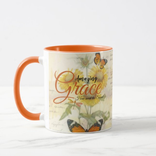 Mug Fleurs de soleil Grace Extraordinaires et papillon (Gauche)