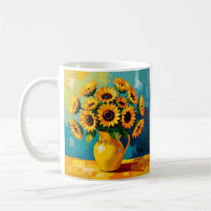 Mug Fleurs de soleil jaunes personnalisées