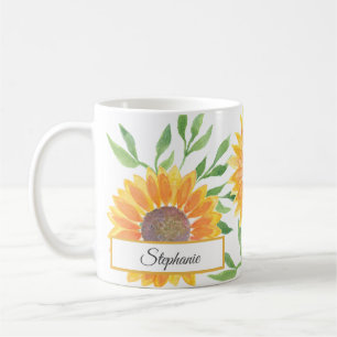 Mug Fleurs de soleil jaunes personnalisées Motif de ca