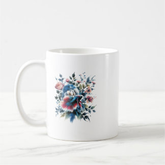 Mug Fleurs de style oriental et muqueuse de poisson bê