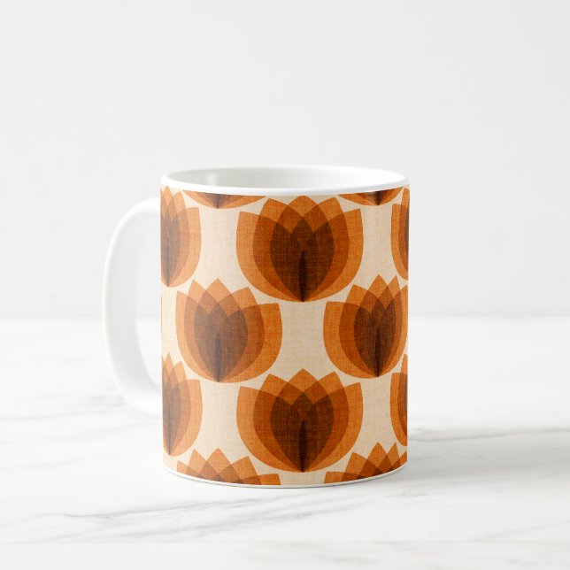 Mug Fleurs de tulipe orange rétro (Devant gauche)