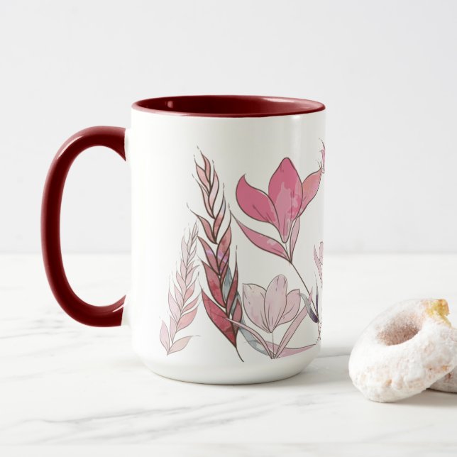 Mug Fleurs d'eau (Avec donut)